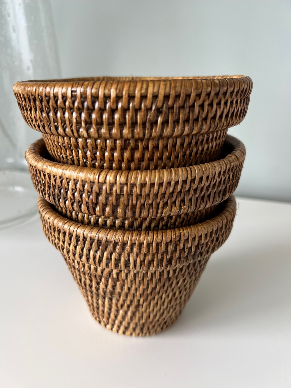 Vintage Ratan Basket Pot - Set of 3 - Picture 5 of 10
